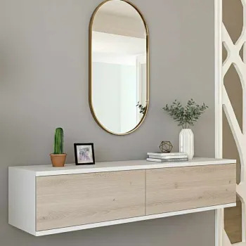 Dulap, Hanah Home, Didema, 120x25.5x30 cm, Alb / Travertin b9dc imagine