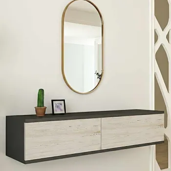 Dulap, Hanah Home, Didema, 120x25.5x30 cm, Antracit / Travertin 4921 imagine