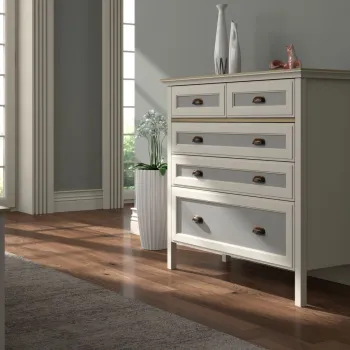 Dulap, Hanah Home, FRN-21013, 110.4x103.31x44.2 cm, PAL, Crem / Stejar / Gri 8d5e imagine