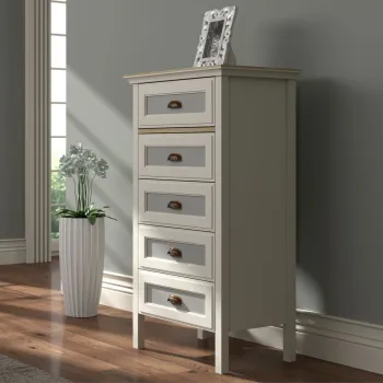 Dulap, Hanah Home, FRN-21031, 63.4x116x42.1 cm, PAL, Crem / Stejar / Gri 863e imagine