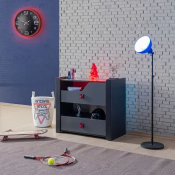 Dulap, Hanah Home, Gaming Zone, 90x80x45 cm, PAL, Antracit 07f1 imagine