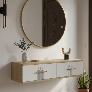 Dulap, Hanah Home, Ida 120, 120x25.5x29.6 cm, Stejar Safir / Alb 729e imagine