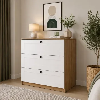 Dulap, Hanah Home, Lucas 1600-237, 80x73.5x42.5 cm, Nuc/Alb 58bc imagine