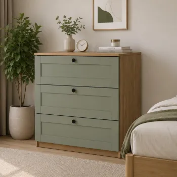 Dulap, Hanah Home, Lucas 1600-238, 80x73.5x42.5 cm, Nuc / Verde b77c imagine