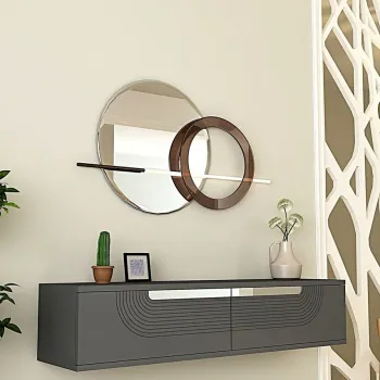 Dulap, Hanah Home, Meyra 120, 120x25.5x29.6 cm, Antracit / Argintiu 46fa imagine