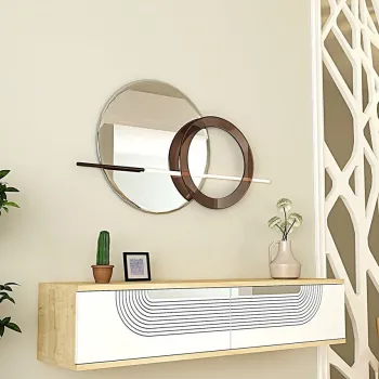 Dulap, Hanah Home, Meyra 120, 120x25.5x29.6 cm, Stejar Safir / Alb / Argintiu 4ecc imagine