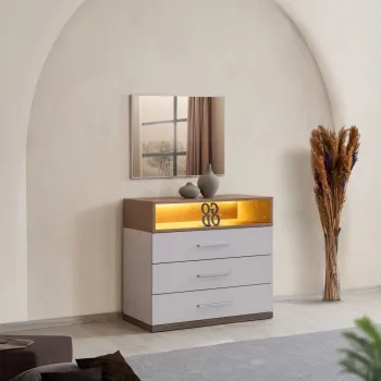 Dulap, Hanah Home, Milano, 85x140x45 cm, PAL, Alb/Maro 1c58 imagine