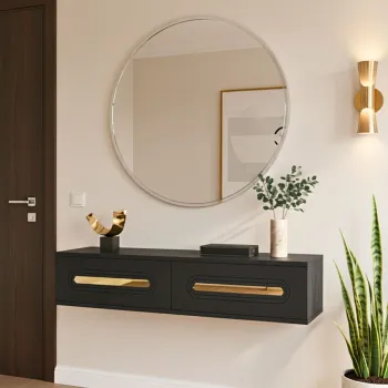 Dulap, Hanah Home, Rany 120, 120x25.5x29.6 cm, Antracit / Aur 4e63 imagine