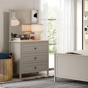 Dulap, Hanah Home, Sento, 90.6x87.2x48 cm, PAL MELAMINAT, Gri / Stejar 1147 imagine