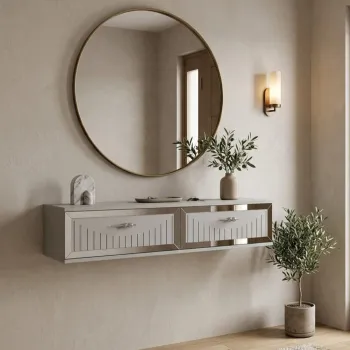 Dulap, Hanah Home, Tuna 120, 120x25.5x29.6 cm, Alb / Argintiu 9f25 imagine