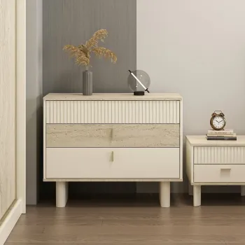 Dulap, Hanah Home, Valento, 100x80x45 cm, Piatra Lunii / Travertin 3821 imagine