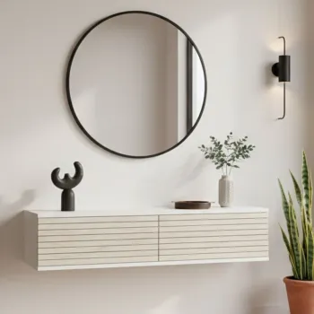 Dulap, Hanah Home, Zeynep 120, 120x25.5x29.6 cm, Alb / Travertin d7db imagine