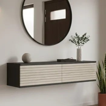 Dulap, Hanah Home, Zeynep 120, 120x25.5x29.6 cm, Antracit / Travertin e8ae imagine