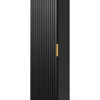 Dulap inalt cu usa, cu fixare pe perete, Adel Black, Comad, 35x25x140 cm, MDF/PAL laminat, negru mat/grafit b95a imagine
