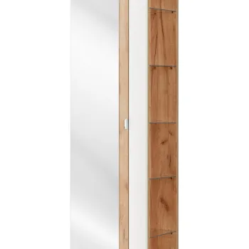 Dulap inalt cu usa, cu fixare pe perete, Capri White, Comad, 45x33x170 cm, MDF/PAL laminat, alb lucios 3ad0 imagine