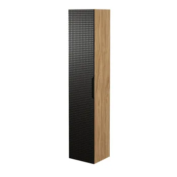 Dulap inalt cu usa, cu fixare pe perete, Luxor Black, Comad, 35x33x170 cm, MDF/PAL laminat, negru mat/stejar 1363 imagine