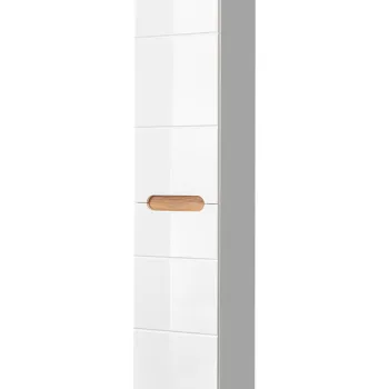 Dulap inalt cu usi, Bali White, Comad, 35x33x187 cm, MDF/PAL laminat, alb lucios/alb mat 0e88 imagine