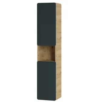 Dulap inalt cu usi, cu fixare pe perete, Aruba Cosmos, Comad, 35x32x170 cm, MDF/PAL laminat, gri/stejar craft gold de90 imagine