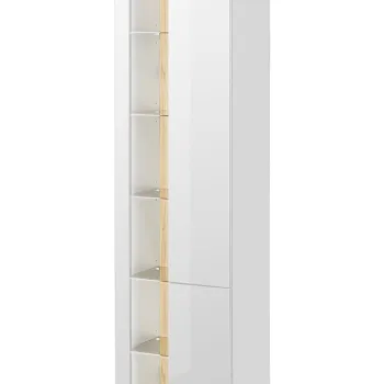 Dulap inalt cu usi, cu fixare pe perete, Bahama White, Comad, 45x33x170 cm, MDF/PAL laminat, alb/stejar wotan 235e imagine