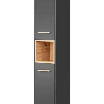 Dulap inalt cu usi, cu fixare pe perete, Borneo Cosmos, Comad, 36x33x170 cm, PAL laminat, gri 7880 imagine