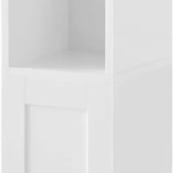 Dulap ingust pentru baie cu suport hartie igienica, Vasagle, 18 x 20 x 76.4 cm, MDF, alb 03ec imagine