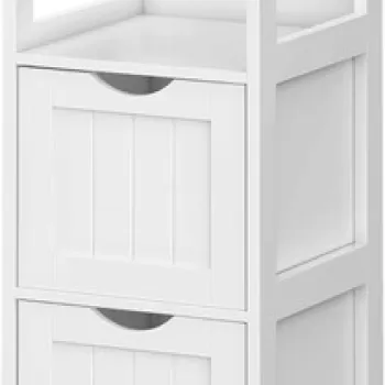 Dulap ingust pentru baie, Vasagle, 30 x 30 x 89 cm, MDF, alb 989d imagine