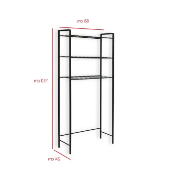 Dulap masina de spalat, Puqa Design, Nigel, 24x68x150 cm, Metal, Negru 4f6a imagine