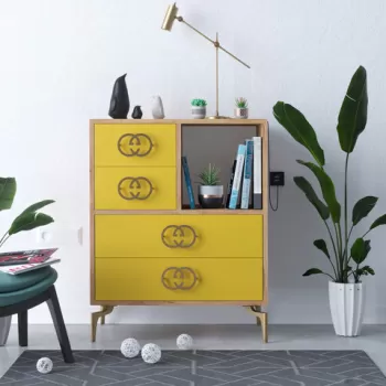 Dulap, Mod Design, EL?N, 70x88.6x40 cm, Aur / Stejar b0dd imagine