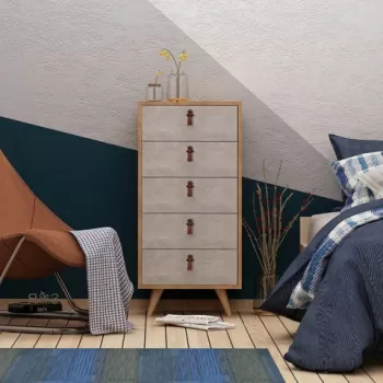 Dulap, Mod Design, Spanze, 50x103x40 cm, Stejar / Alb 7d72 imagine