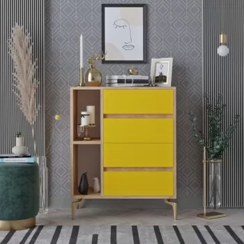 Dulap, Mod Design, YUM?, 70x86x40 cm, Stejar / Galben a9e1 imagine
