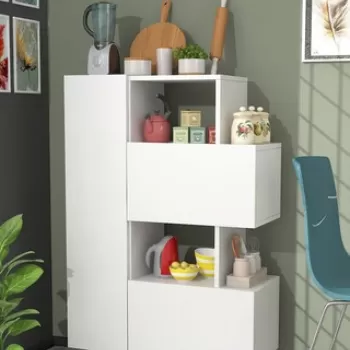 Dulap multifunctional, Coraline, Bambalina, 80x122x31.5 cm, Alb e9bc imagine