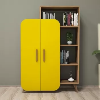 Dulap multifunctional Form, Hommy Craft, 90x32x132 cm, galben/maro e88b imagine