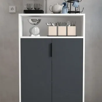 Dulap multifunctional, Hanah Home, Ada 1202, 72x114x36.5 cm, PAL, Alb / Antracit 7e65 imagine