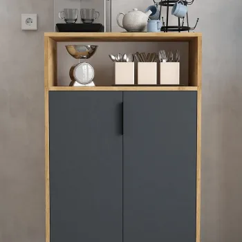 Dulap multifunctional, Hanah Home, Ada 1204, 72x114x36.5 cm, PAL, Stejar safir / Antracit e0f6 imagine