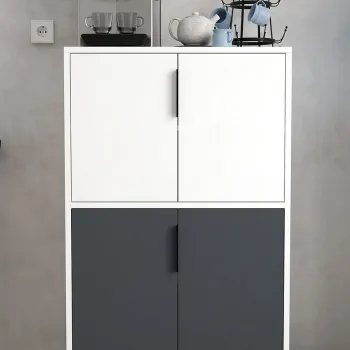 Dulap multifunctional, Hanah Home, Ada 1402, 72x114x36.5 cm, PAL, Alb / Antracit 4bfb imagine