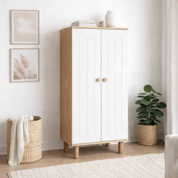 Dulap multifunctional, Hanah Home, Ayka 1600-205, 60x129x.37 cm, PAL, Alb/Maro ab44 imagine