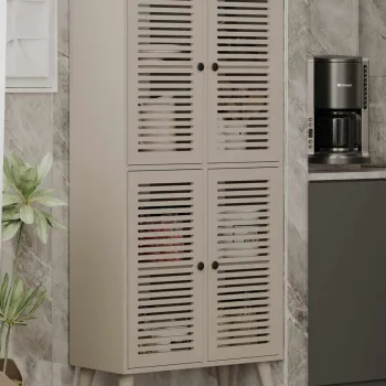 Dulap multifunctional, Hanah Home, Deneb, 70x160x33 cm, MDF LAMINAT, Gresie 6b05 imagine