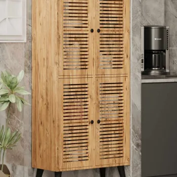 Dulap multifunctional, Hanah Home, Deneb, 70x160x33 cm, MDF LAMINAT, Maro dbd9 imagine