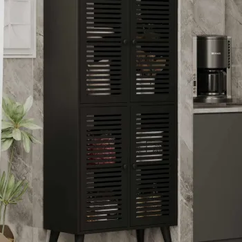 Dulap multifunctional, Hanah Home, Deneb, 70x160x33 cm, MDF LAMINAT, Negru 8ece imagine
