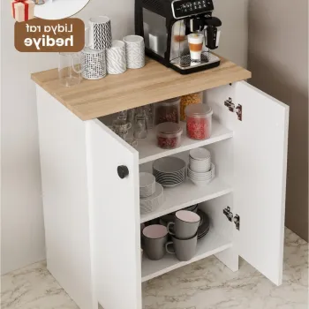 Dulap multifunctional, Hanah Home, Dorta, 58x82x36 cm, Stejar Sonomo / Alb 820d imagine