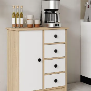 Dulap multifunctional, Hanah Home, Elmar, 66x82x34 cm, Stejar Sonomo / Alb d354 imagine