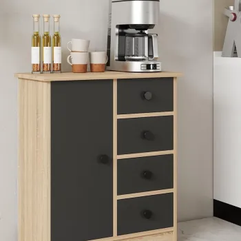 Dulap multifunctional, Hanah Home, Elmar, 66x82x34 cm, Stejar Sonomo / Antracit 6ce3 imagine