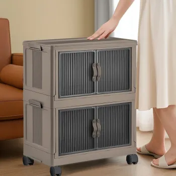 Dulap multifunctional, Hanah Home, Lavine 67, 32x67x56 cm, PLASTIC, Albastru deschis 8130 imagine