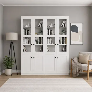 Dulap multifunctional, Hanah Home, Lisa 1600-201, 160x190x37 cm, PAL, Alb a3e6 imagine