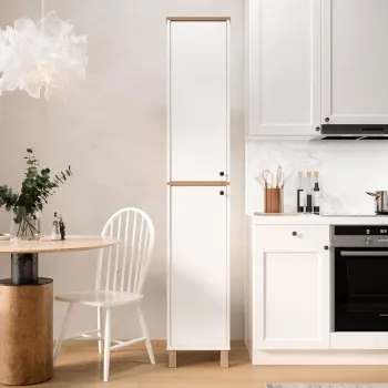 Dulap multifunctional, Hanah Home, Nord, 36x195.4x32 cm, PAL, Alb / Stejar fe29 imagine