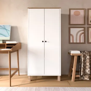 Dulap multifunctional, Hanah Home, Nord, 61x133.6x33 cm, PAL, Alb / Stejar 27b9 imagine