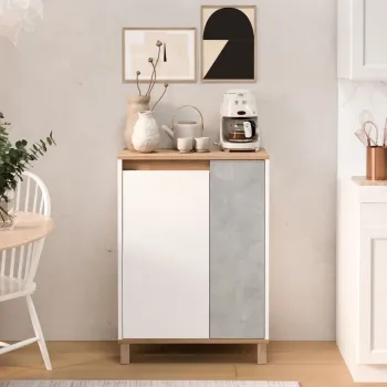 Dulap multifunctional, Hanah Home, Nord, 69.7x97x40 cm, PAL, Alb / Stejar / Gri 0f95 imagine