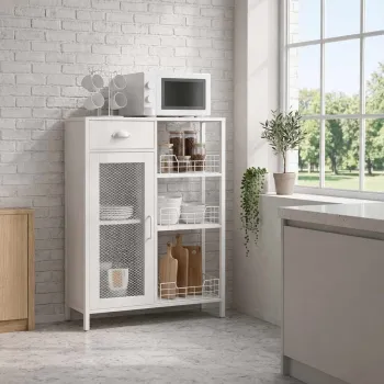 Dulap multifunctional, Hanah Home, Nova, 75x95x30 cm, PAL, Alb 77cc imagine