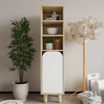 Dulap multifunctional, Hanah Home, Parma 1, 37x155x40 cm, PAL, Stejar Safir / Alb efe7 imagine