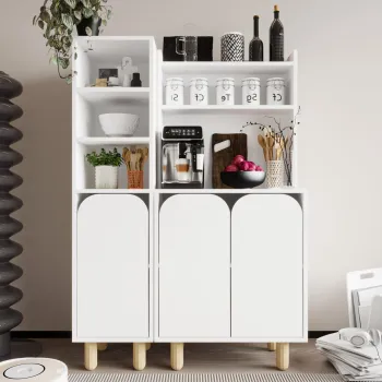 Dulap multifunctional, Hanah Home, Parma 3, 105x155x40 cm, PAL, Alb 4982 imagine